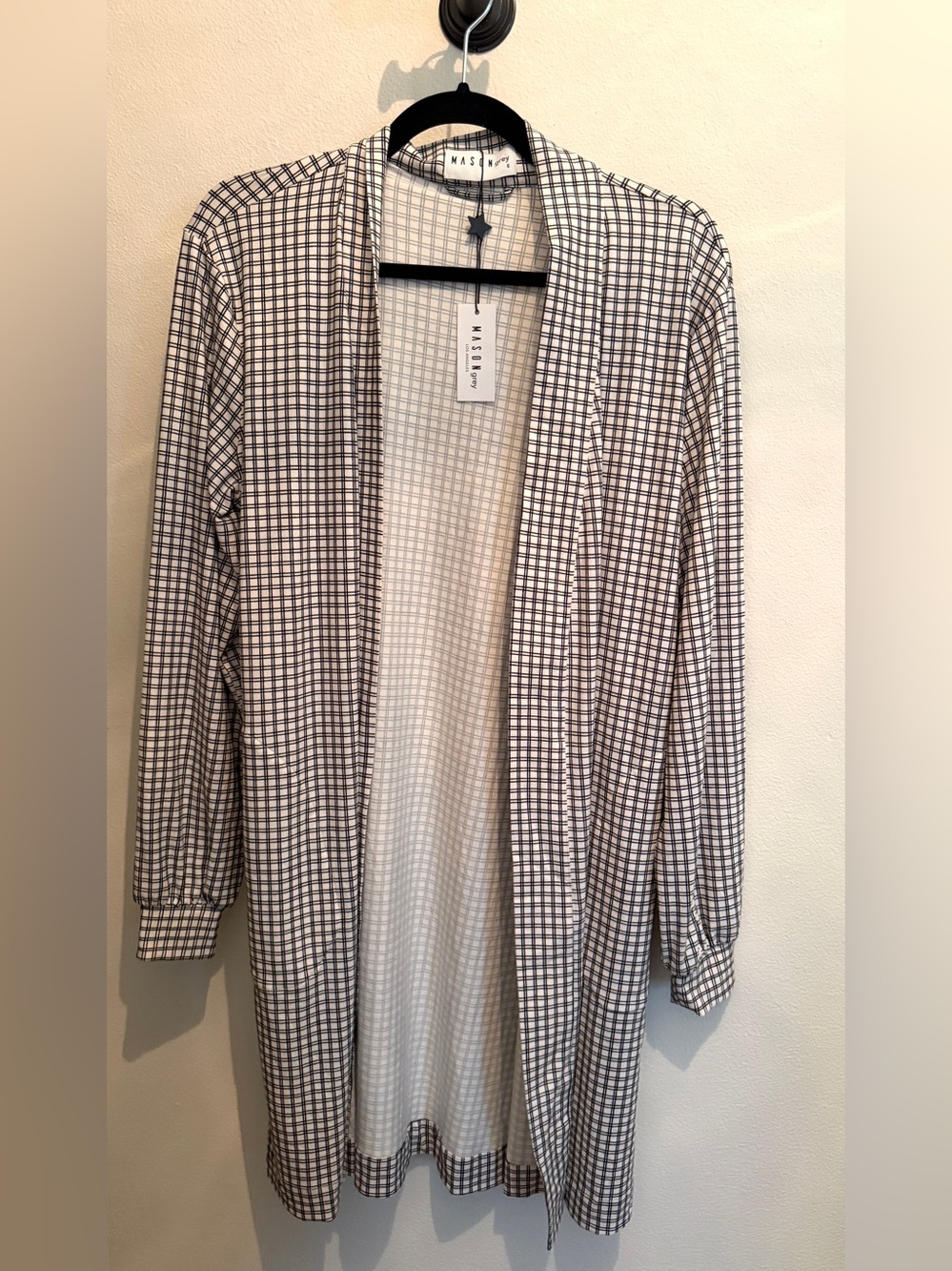 Mason Grey Black and White Robe Size S; missing belt